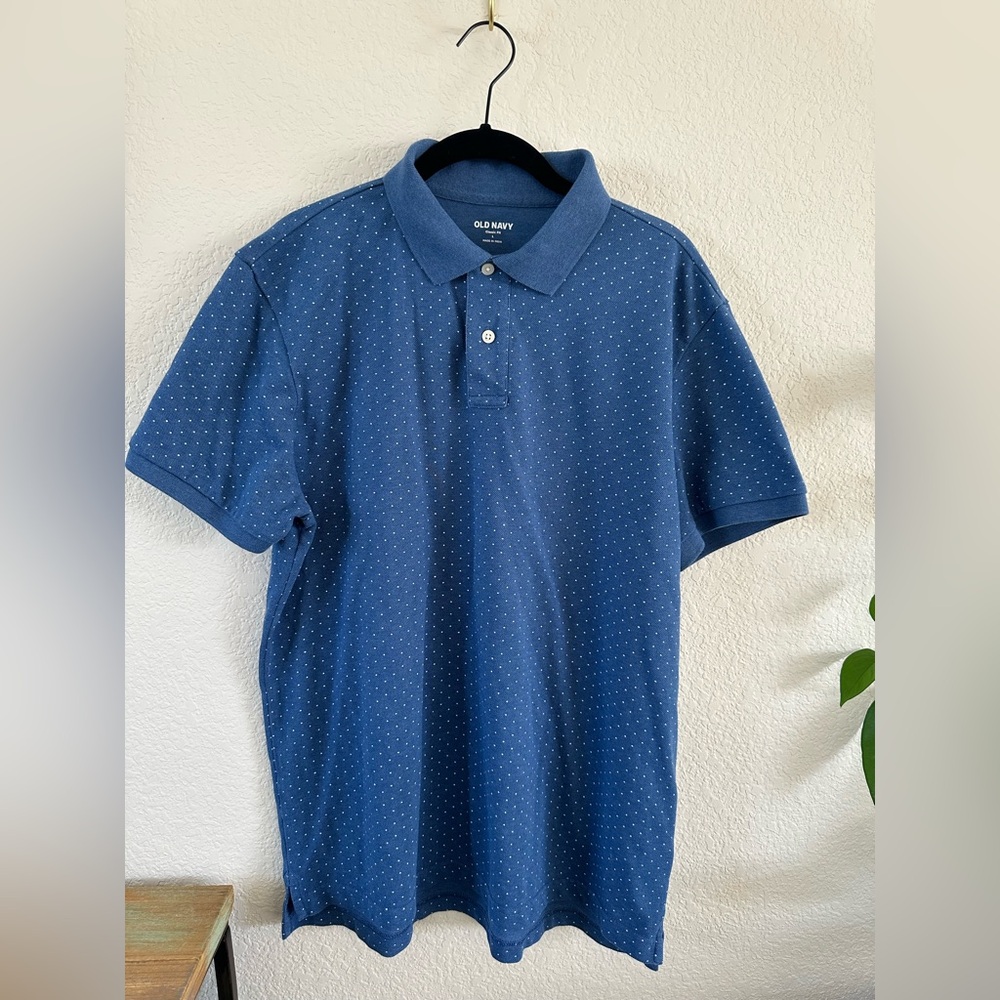 Old Navy Classic Fit Pique Blue Polo